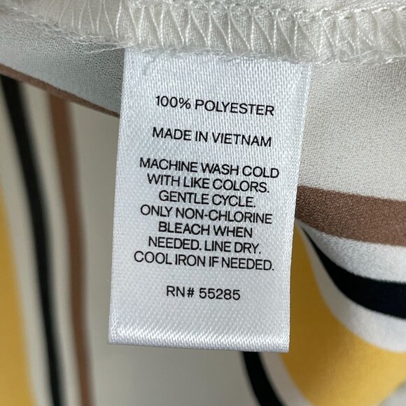 Express Womens Medium Roll Tab Sleeve Shirt Button Up Striped Pocket Blouse Top - Picture 4 of 8